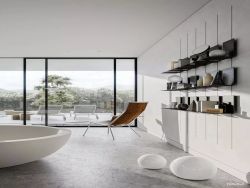 Скрытый плинтус усиленный Strong черный матовый, 3000x13,1x80 мм