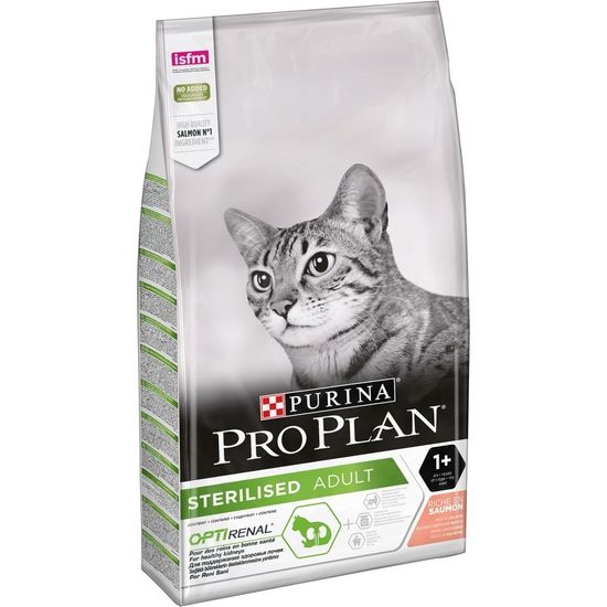 Purina Pro Plan Sterilised OptiRenal для стерилизованных кошек и кастрированных котов для поддержания здоровья почек, лосось Purina Pro Plan Sterilised OptiRenal для стерилизованных кошек и кастрированных котов для поддержания здоровья почек, лосось