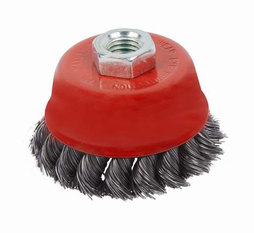 Щетка-крацовка MIRAX чашечная для УШМ двухрядная стальная проволока 0,5мм*80мм