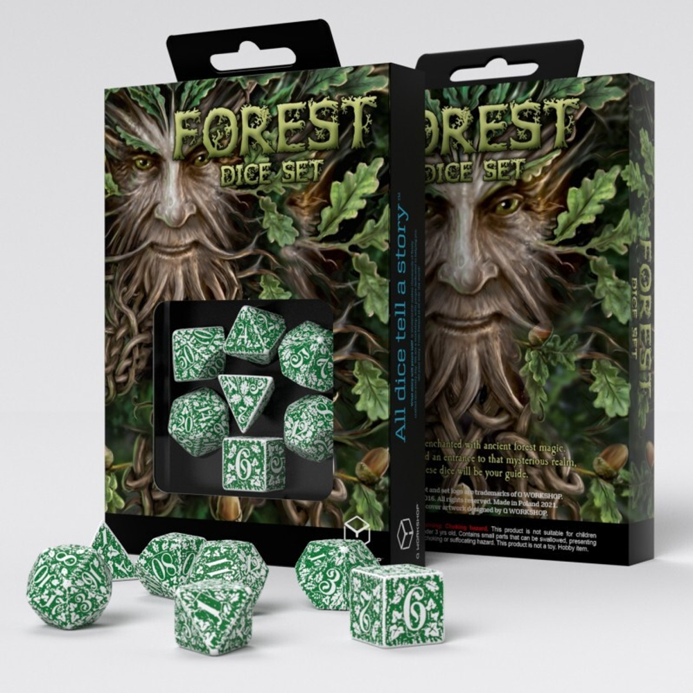 Набор кубиков для настольных ролевых игр (Dungeons and Dragons, DnD, D&D, Pathfinder) - Forest Dice Set: Tundra
