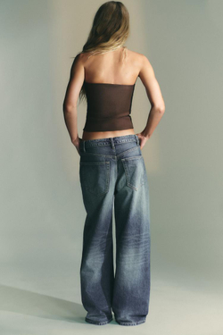 ZARA ТОП-БАНДО С ЦВЕТКОМ, КОРИЧНЕВЫЙ