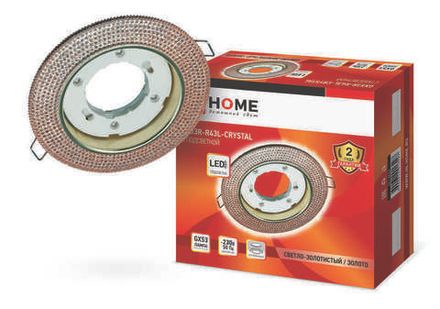 Светильник точечный GX53R-crystal R43L GX53 IP20 230В встраив. с подсветкой свет. зол./зол. IN HOME 4690612016207