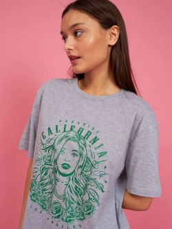 Футболка калифорния женская серая