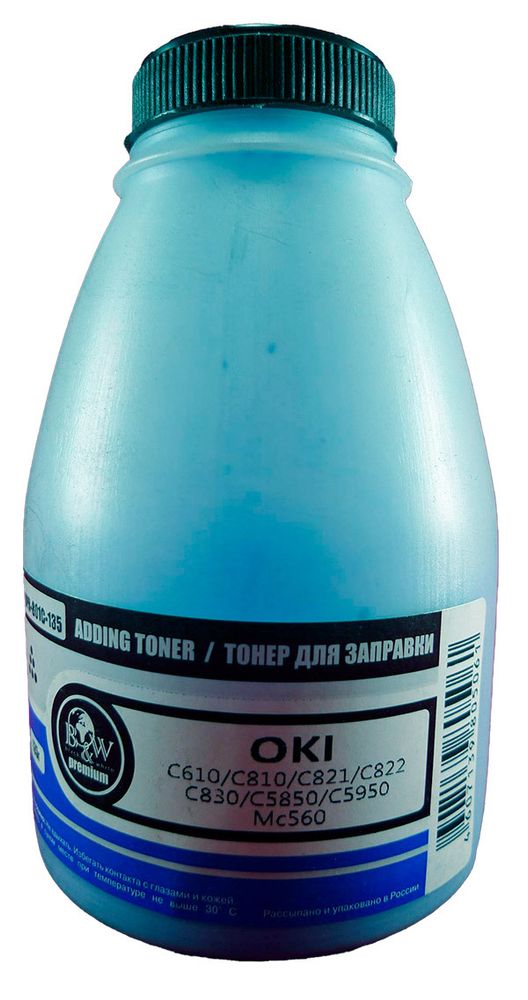 Тонер OKI C610/C810/C821/C822/C830/C5850 Cyan (Tomoegawa) фас. Россия 135г