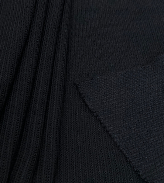 Трикотаж вязанный, косичка мелкая, черный, хлопок MARNI