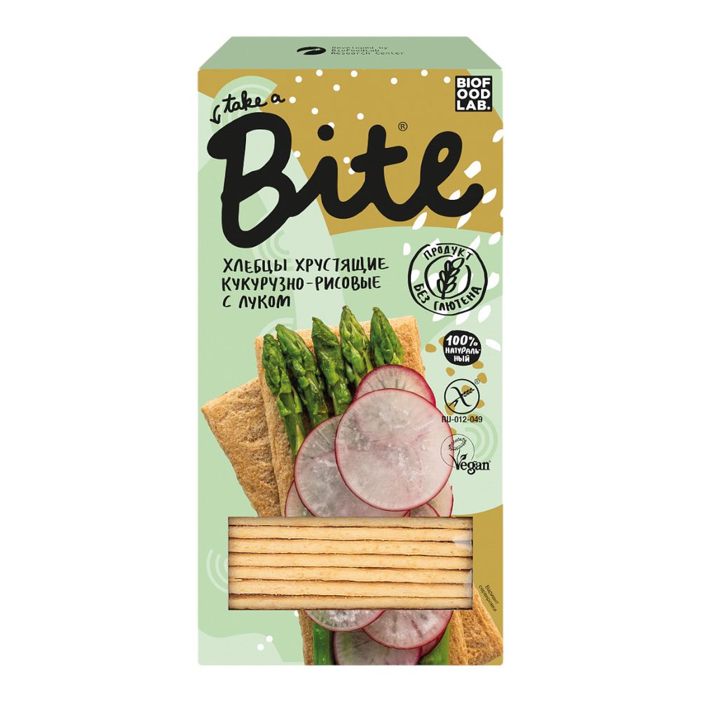 Кукурузно-рисовые хлебцы Bite с луком, 150г (Bite)