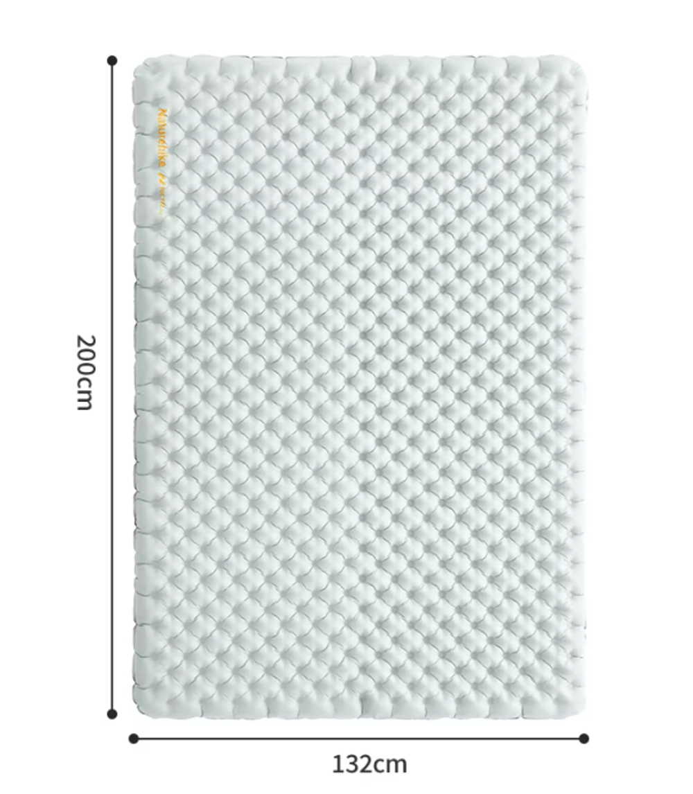 Коврик надувной Naturehike 200х132х8 см, серый, без мешка