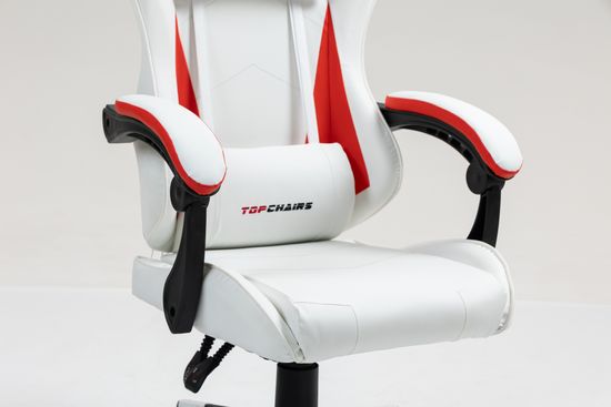 Кресло спортивное TopChairs Phantom бело-красный