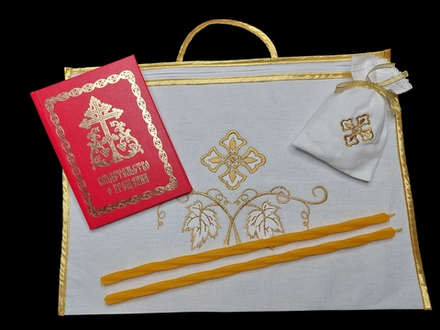 Набор для крещения /Аксессуары Золото/Красный