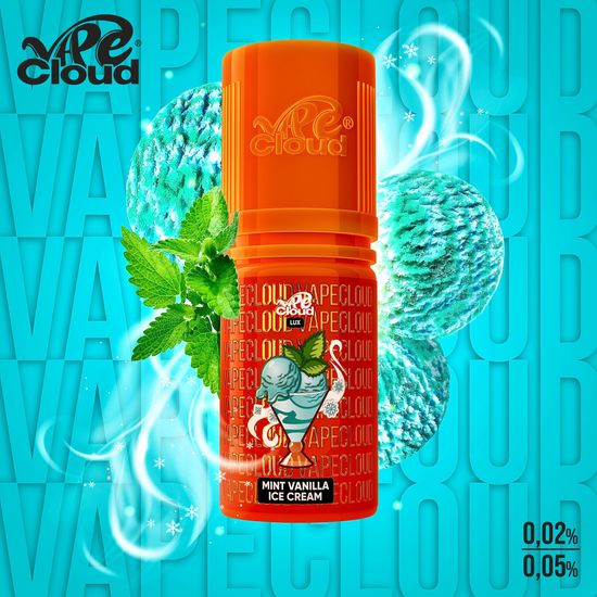 Vape Cloud Lux 0.02% - Mint Vanilla Ice Cream (Мятное ванильное мороженое) 30 мл.