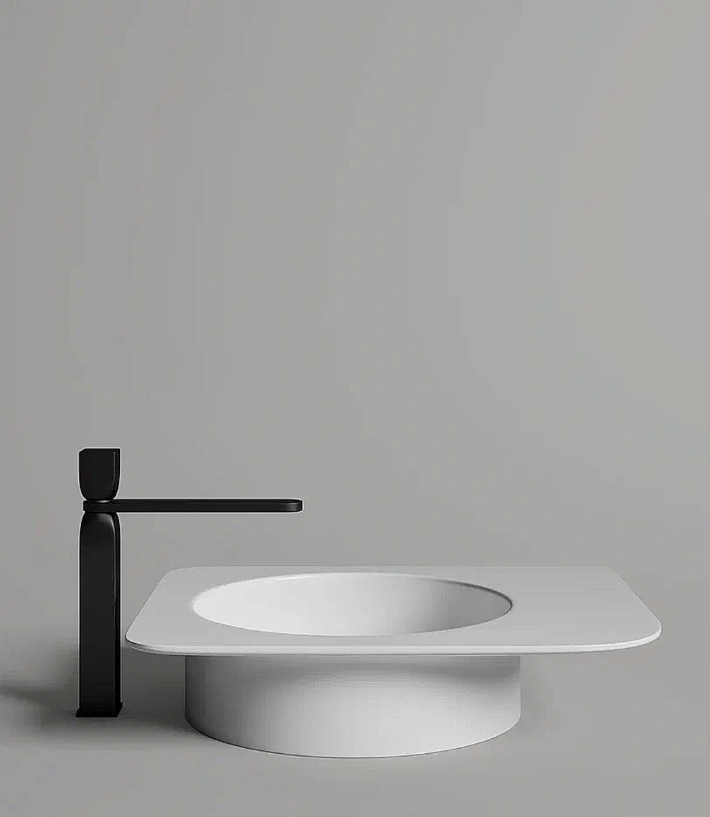 Раковина накладная Salini NINFEA 02 110521M 54 матовая из искусственного камня S-Stone, белая матовая
