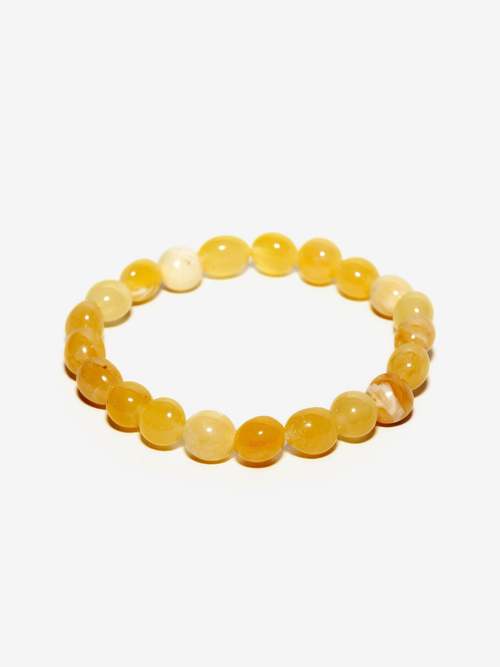 Браслет из цельного янтаря женский, бусины-мятый шар 1 см