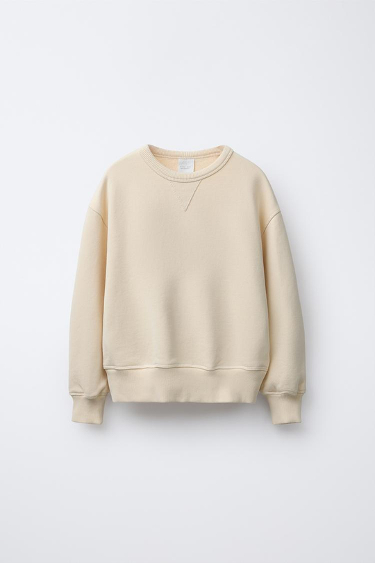 ZARA Х BENSIMON ® ТОЛСТОВКА С КРУГЛЫМ ВЫРЕЗОМ, ЦВЕТ СЛИВОЧНОГО МАСЛА