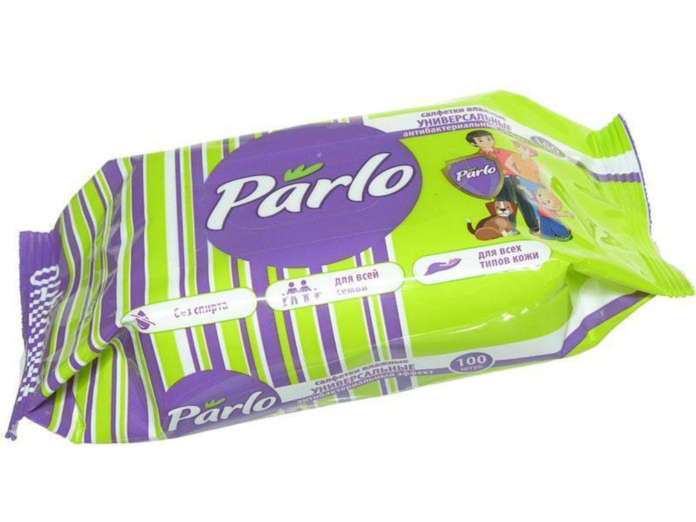 Салфетки влажные антибактериальные для всей семьи 100шт PARLO
