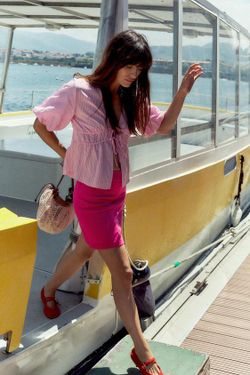 ZARA ТОП В ПОЛОСКУ С БАНТИКАМИ, РОЗОВЫЙ/БЕЛЫЙ