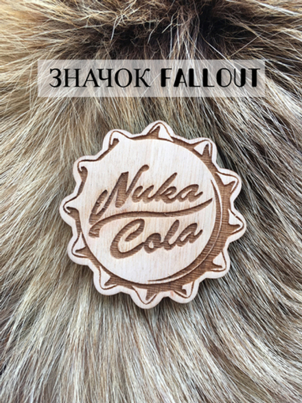 Значок деревянный Fallout 3 светлый (Fallout) Ручная работа Дерево
