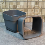 Горшок цветочный Hills фактурный 7л d221мм h207мм, серый