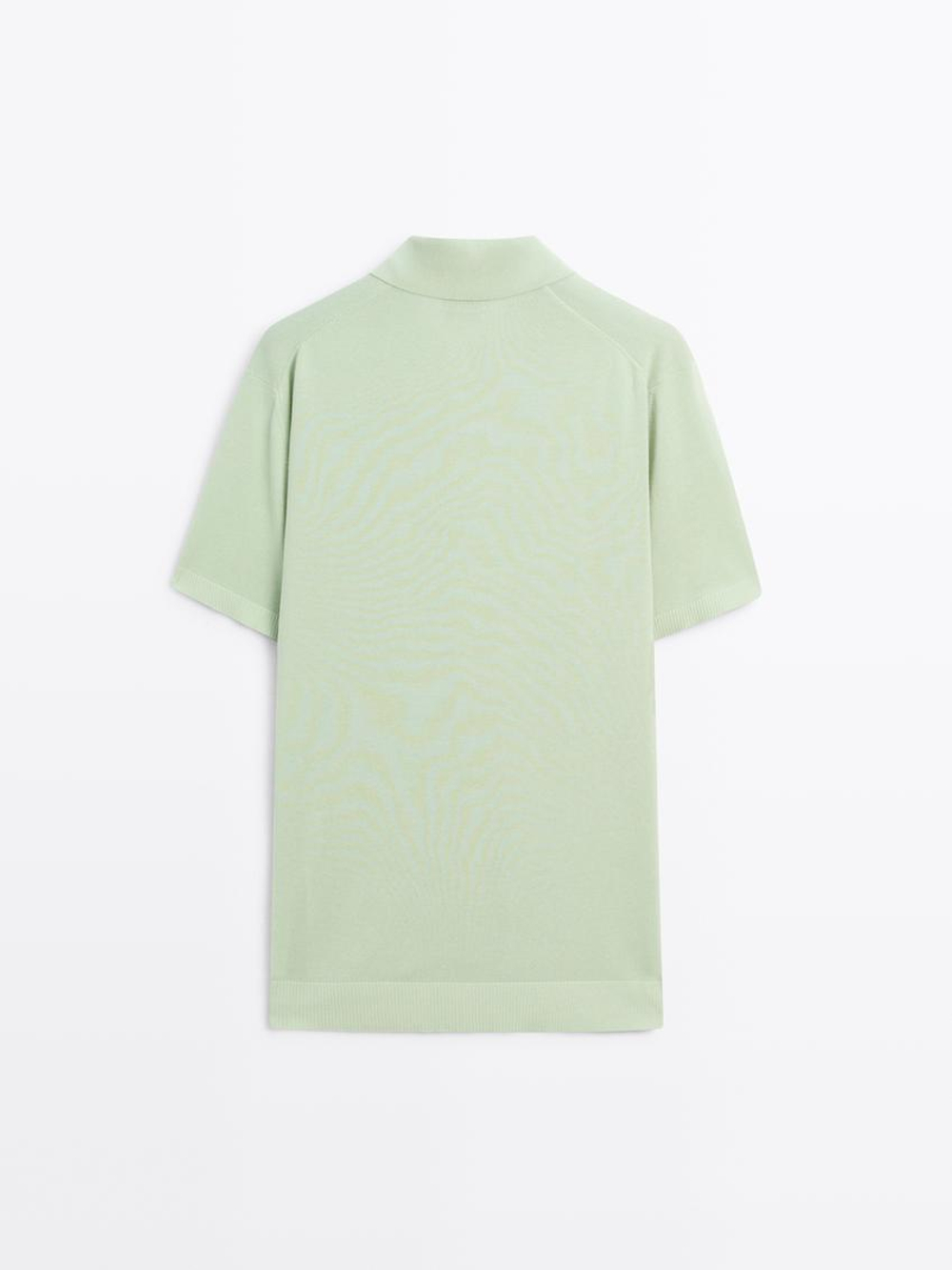 Massimo Dutti Трикотажное поло с короткими рукавами, цвет морской волны