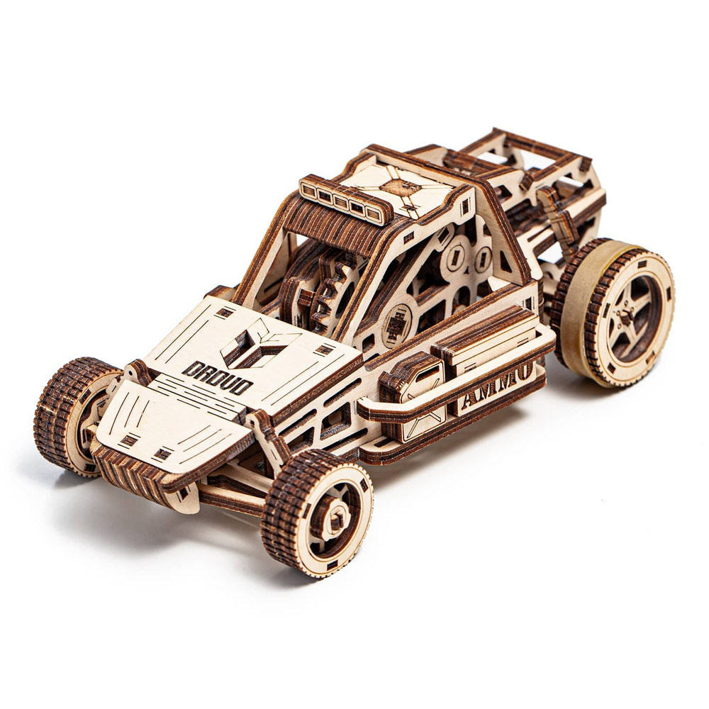 Набор из двух багги "Дорога ярости" от DROVO - Деревянный конструктор, сборная механическая модель, 3d пазл