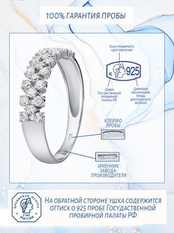 Кольцо дорожка серебро 925 проба