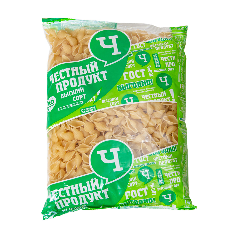 Макароны Честный продукт Ракушки 400 гр
