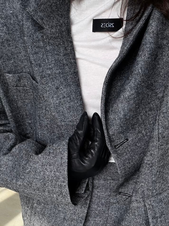 Юбка мини серая в елочку