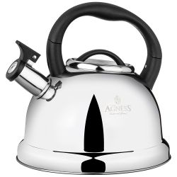 ЧАЙНИК AGNESS СО СВИСТКОМ, 3,0 Л И СКЛАДЫВАЮЩЕЙСЯ РУЧКОЙ