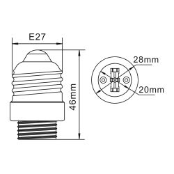 LH27-G9S Переходник с цоколя Е27 на G9. Материал корпуса керамика