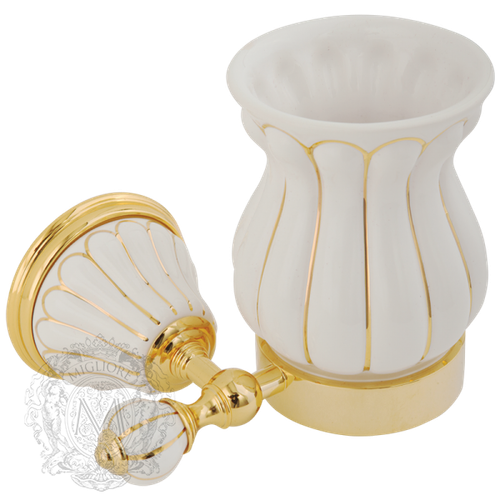 Стакан Migliore Olivia ML.OLV-60.602.BO.DO белый/декор золото/зол.  настенный