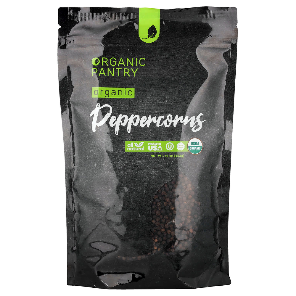 The Spice Lab, Organic Pantry, органический перец горошком, цельный, 453 г (16 унций)