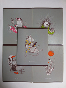 Тетради 48 листа А5+. "Сарказм", общая, клетка. Формат А5+ (163*203 мм). Арт.120014. С полями. Комплект 5 шт.