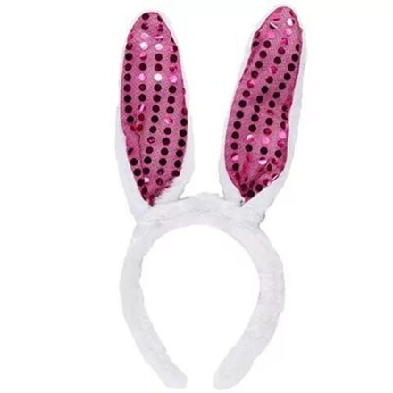 Ободок светящийся Уши Зайки с пайетка