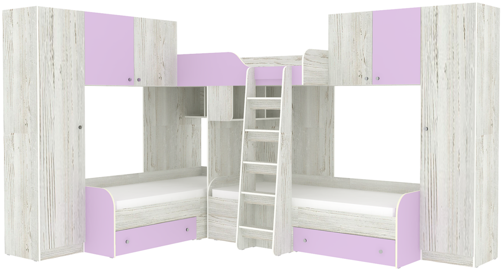 Трехместная кровать КарИВи Трио 3 Винтерберг Ирис