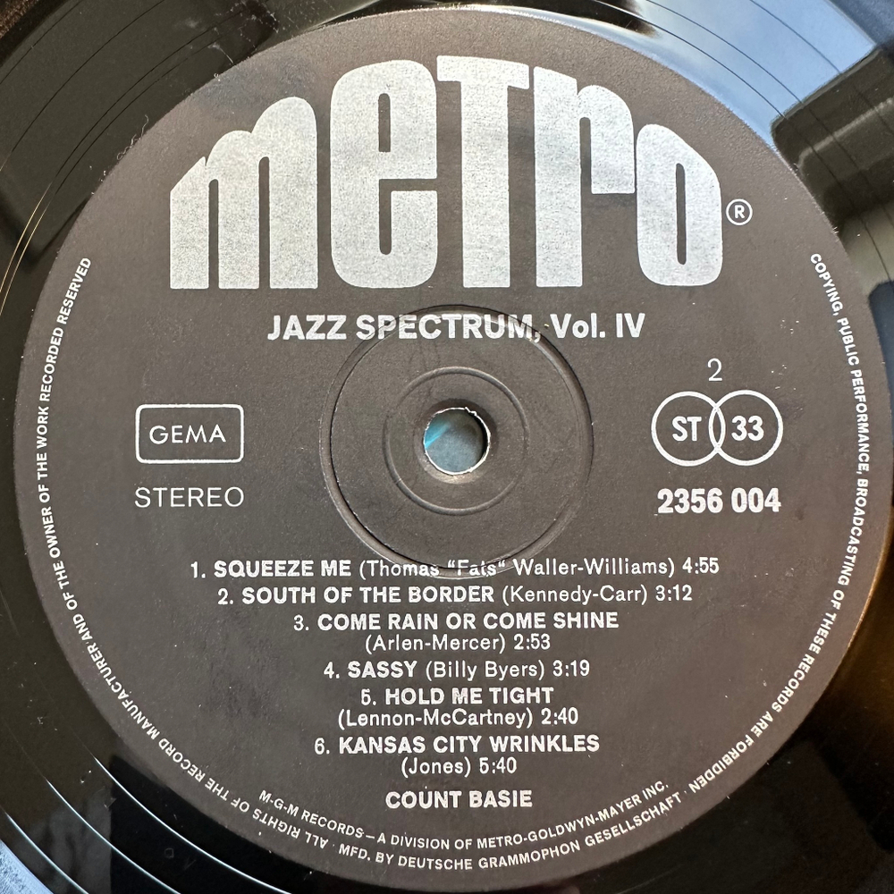 Count Basie - Jazz Spectrum Vol. 4 (Германия 1971г.)