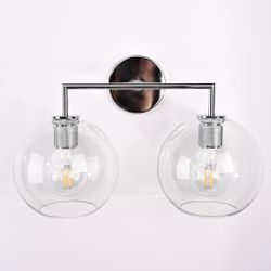 Бра Rh Utilitaire Globe Shade Double Sconce Silver By Imperiumloft