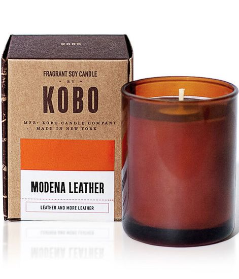 Modena Leather, свеча Woodblock, Kobo Candles