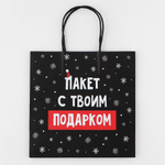 Пакет подарочный новогодний «Твой подарок», 22 х 22 х 11 см