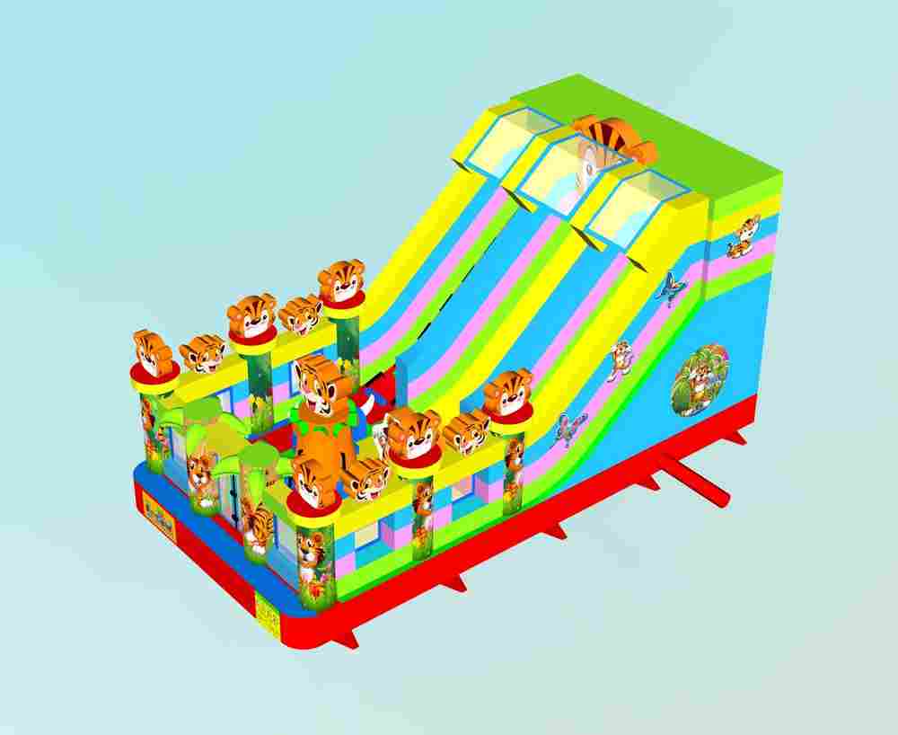 Коммерческий батут «Тигриная страна 2», 8х4х5 м без пандуса