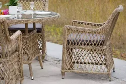 "Эспрессо" плетеный круглый стол, диаметр 118 см, цвет соломенный