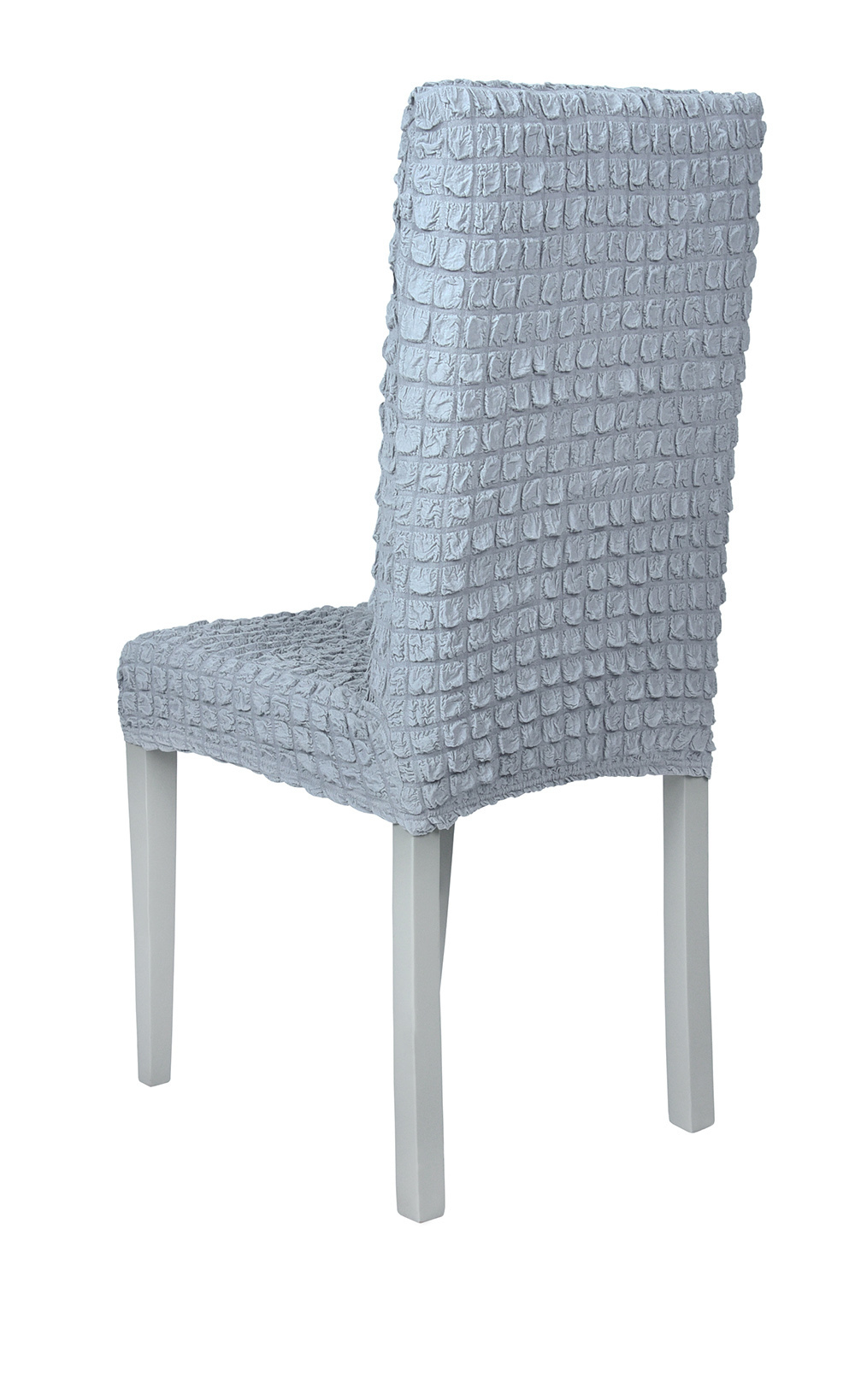 Чехол на стул без оборки со спинкой, цвет Серый, Набор 2 шт.