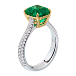 Кольцо с изумрудом и бриллиантами, R0070-5/1