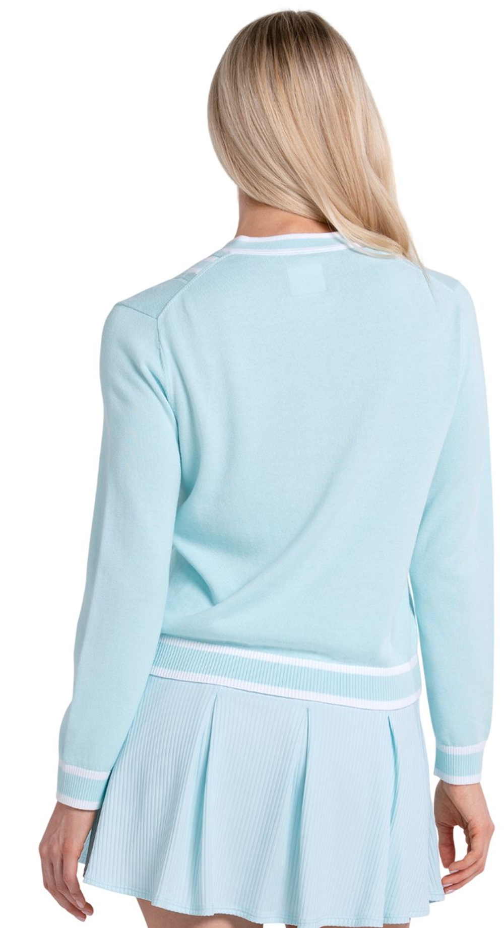 Женская Кофта теннисная Lucky in Love Victory V-Neck Sweater - wave