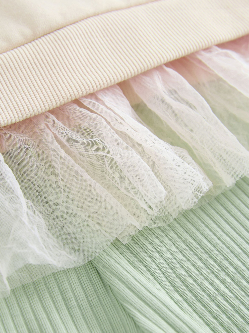 Толстовка и легинсы в комплекте для девочки Next B95-331, Молочный, Салатовый