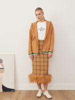 ЮБКА С ПЕРЬЯМИ СВЕТЛО-ОРАНЖЕВЫЙ|ШОКОЛАД|СВЕТЛО-ОРАНЖЕВЫЙ