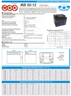 Аккумулятор глубокого разряда MB 50-12