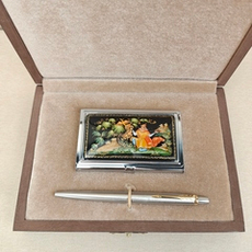 Набор подарочный "Иван-царевич и Жар-птица" с ручной росписью в футляре