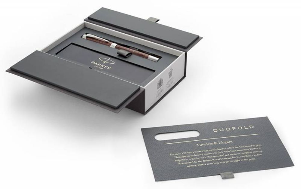 Перьевая ручка Parker Duofold F307 Prestige Centennial Burgundy Chevron CT перо F 18K (1945418)