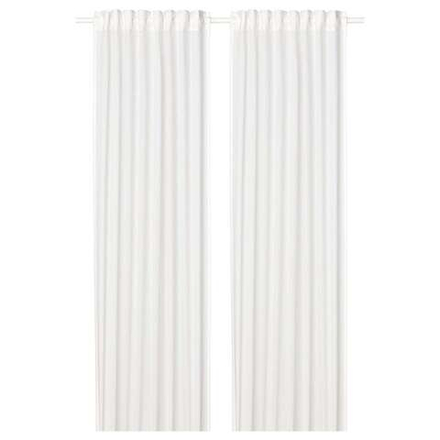 IKEA SILVERLÖNN  (ИКЕА СИЛВЕРЛÖНН)  -  Шторы, 2 шт, на ленте/белые, 145x300 см