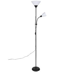 UML-T520 E27+E14 BLACK-WHITE Торшер напольный под лампу Е27 и Е14. 2х60W. Черный-Белый. ТМ Uniel