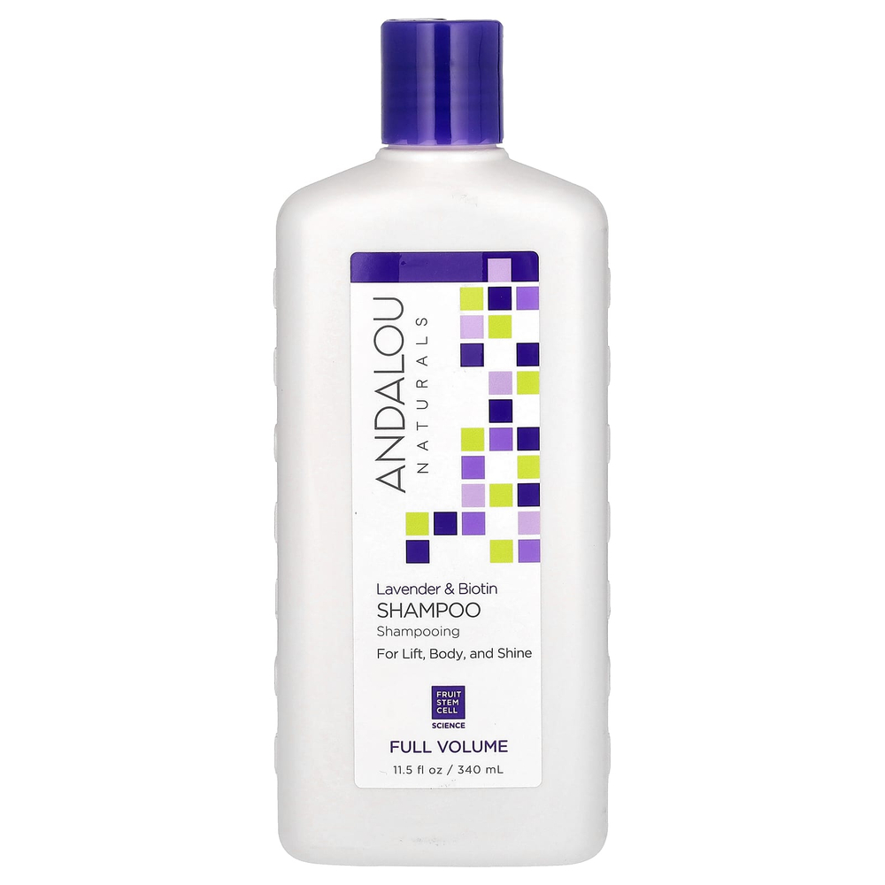 Andalou Naturals, шампунь, для придания объема, укрепления и блеска, лаванда и биотин, 340 мл (11,5 жидк. унций)